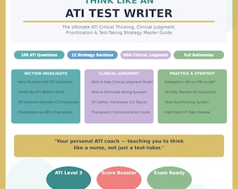 ATI Nursing Exam Study Guide | Clinical Judgment, Prioritization (Digital Download)