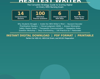 HESI A2 Study Guide | Test Writer Strategy, 7-Subject Review Notes (PDF Download)