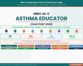 AE-C Asthma Educator Exam Study Guide | Patient Education, Management, Inhaler Techniques