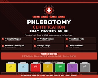 Phlebotomy Certification Exam Study Guide (NHA CPT, NCCT Prep) | Practice Questions, Cheat Sheets