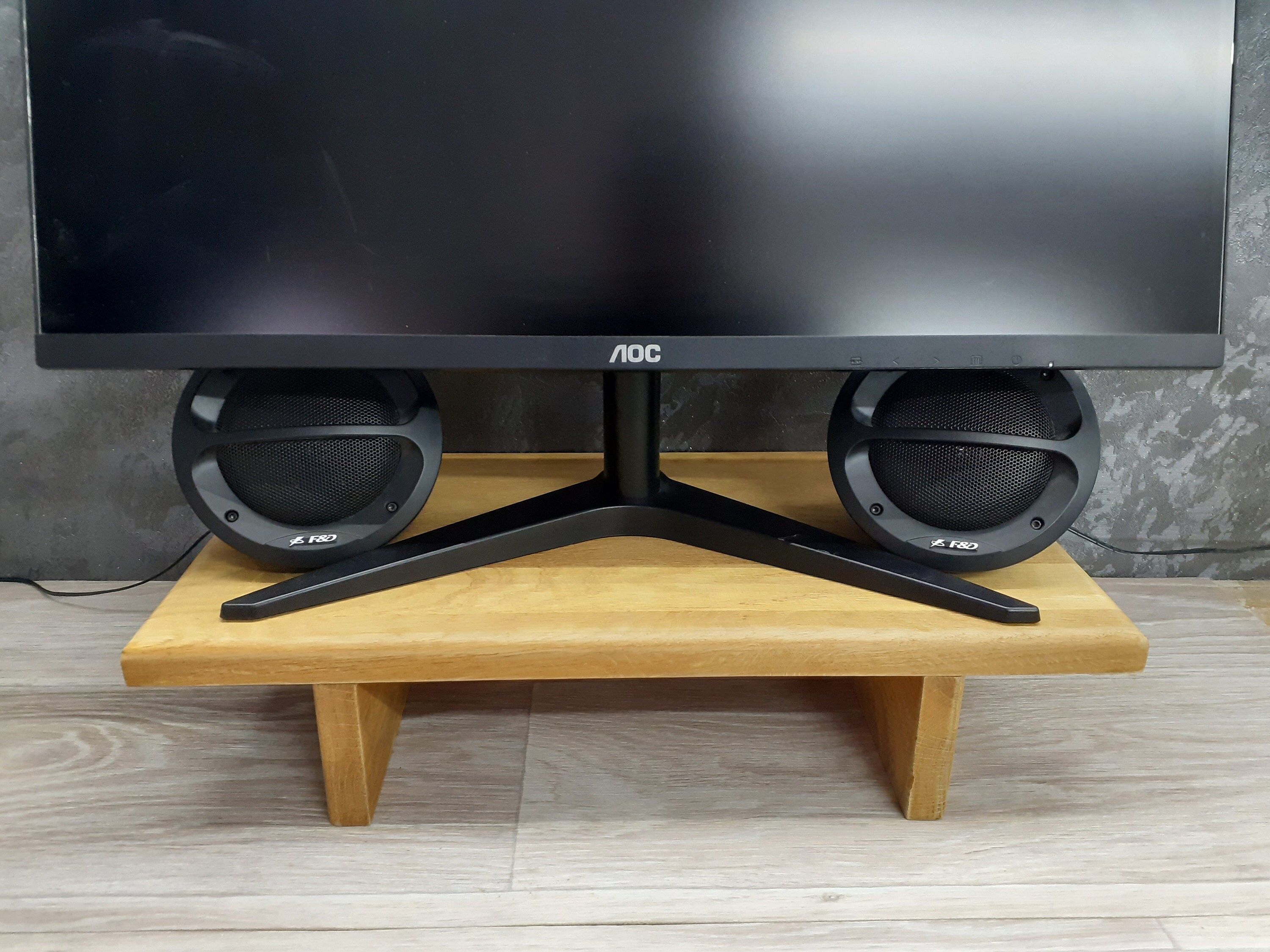 WOODEN Monitor Stand, Monitor Riser, Desk Organizer for Monitor, Solid ...