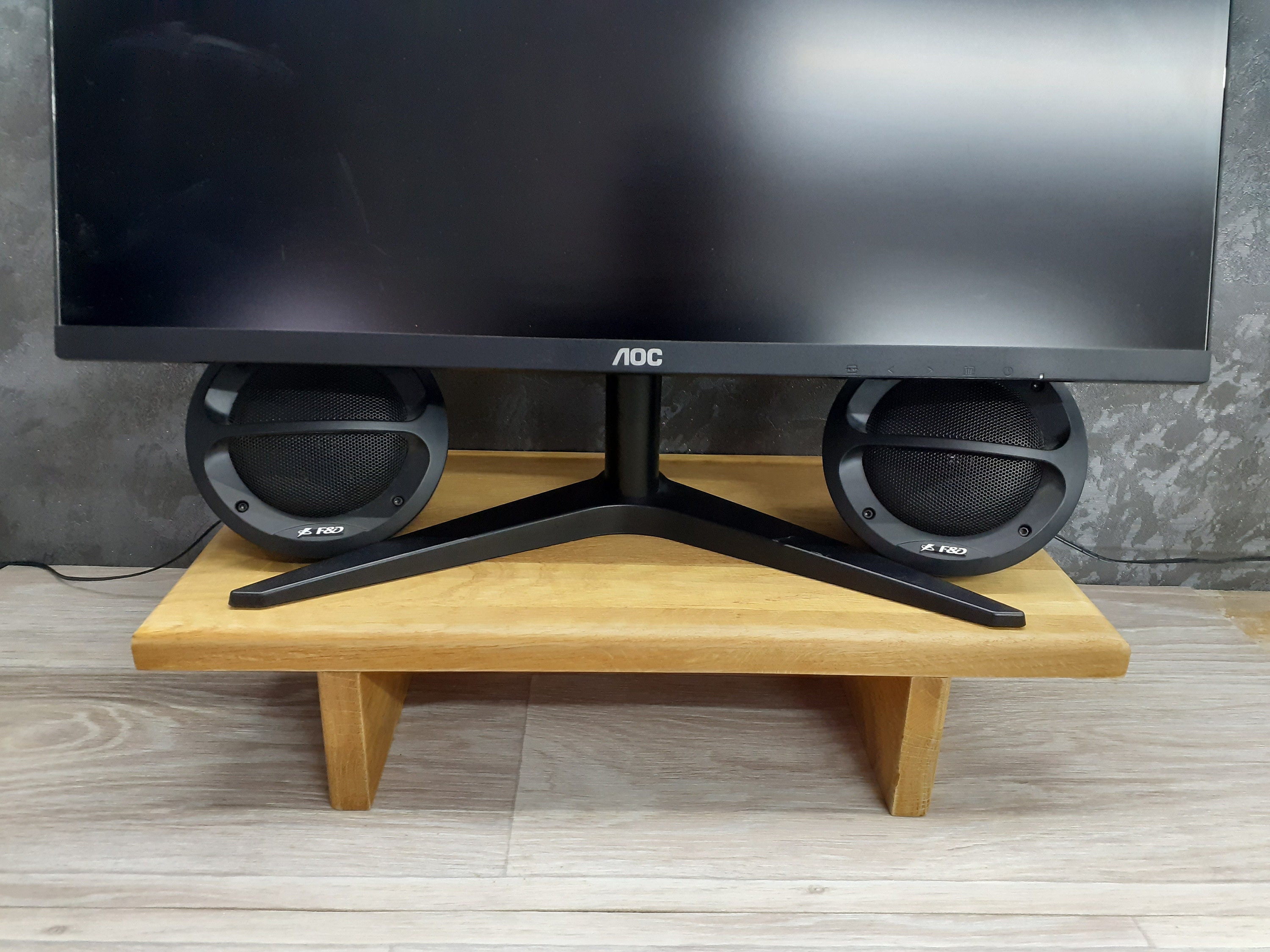 WOODEN Monitor Stand, Monitor Riser, Desk Organizer for Monitor, Solid ...