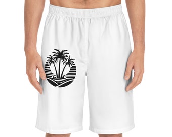 Short de bain homme Beach Life Palm Tree (AOP) - Maillots de bain de surf d'été pour la plage