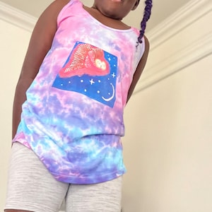 Eli's Owl...Tie Dye Racerback Tank Top