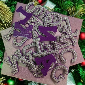Patch de pérolas de strass, letras de patch de pérolas, letras de pérolas, patches de letras de strass, letras do alfabeto, costurar, colar patch de letras de pérolas