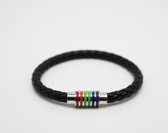 Bracciale, Orgoglio, Chiusura magnetica, Uomini, Donne, Gioielli, Arcobaleno, Regalo, Bracciale LGBTQ, Bracciale unisex, Scatola di immagazzinaggio