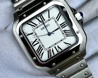 Stahleinsatz Vintage Uhr Seiko skx013 Taucheruhr NH36 Weißes Zifferblatt Edelstahl Saphir Doppelkuppel Option 38mm mittlere Größe