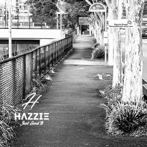 Black and White Urban Pathway Photography – Tranquil Cityscape Print