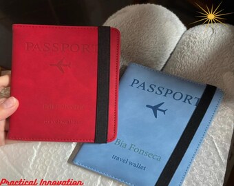 Porte-passeport en cuir personnalisé | Cadeau de voyage pour homme et femme | cadeau pour les voyageurs | Accessoires de voyage | Housse de passeport minimaliste