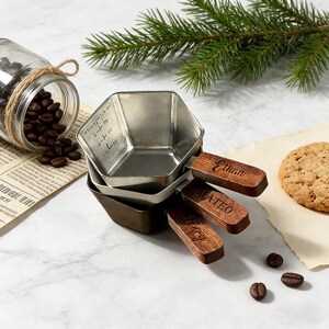 Personliga rostfria espressoglas, med trähandtag, graderad kaffekopp, julklappar, presenter till kaffebarista också