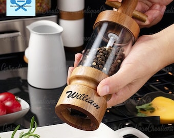Personalisierung Pfeffermühle Mühle Holz, Acryl Klar Pfeffermühle, Pfeffermühlen, Salzmühle, Salzmühle, Haushaltspfefferstreuer Handgemacht