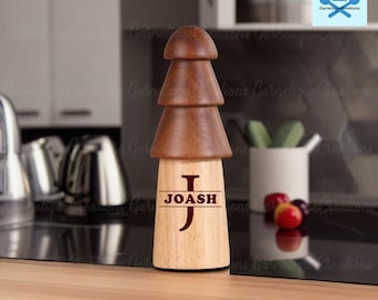 Custom Engrave Wooden Salt and Pepper Grinder, Handcrafted Salt and Pepper Mill, Salt and Pepper Shaker, Wood Pepper Grinder,Christmas Gifts