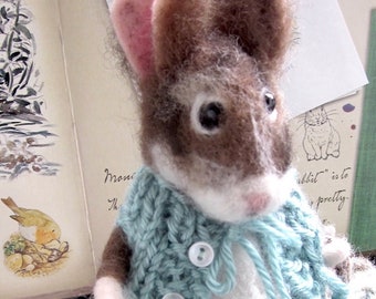 Mouse Doll and Baby Mouse;  Needle Felted, Beatrix Potter Inspired, One of a Kind,  Heirloom Collectible Art Doll/  Beatrice, the Mouse!