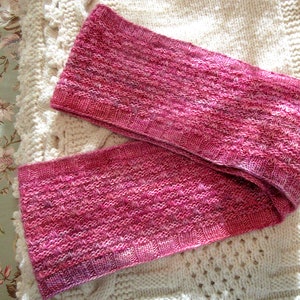 Hand Knit Cowl/ Valentine's Day or Birthday Gift/ 100% Merino Wool, Hand Dyed One of a Kind/ Delicious Raspberry-Pink image 5