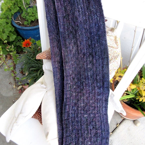 Hand Knit Cowl/ Birthday Gift, 100% Merino Wool, shops Hand Dyed, One of a Kind / Blueberry Blue