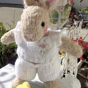 Stuffed Mohair Bunny and Chick Dolls,/ Hand Knit and Needle Felted/ Heirloom Collectible/ Serafina and Lemonade Giggles and Friends image 8