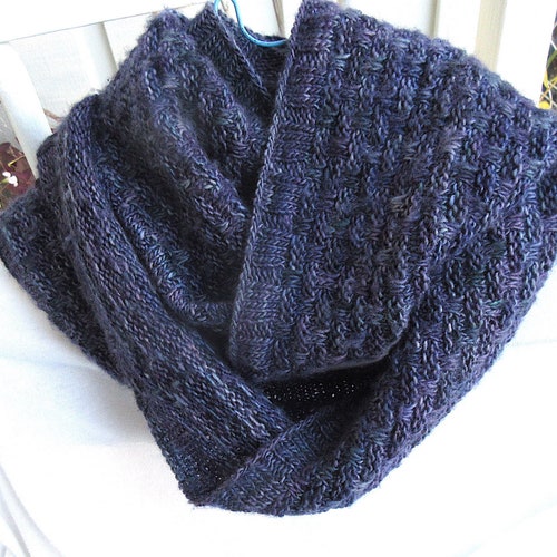 Hand Knit Cowl/ Birthday Gift, 100% Merino Wool, shops Hand Dyed, One of a Kind / Blueberry Blue