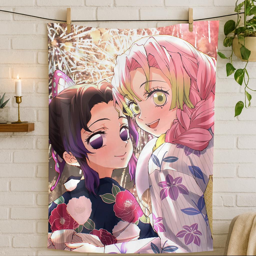 Discover Anime Demon Blanket, Fleece Anime Style Throw, Comfortable Anime Fan Gift