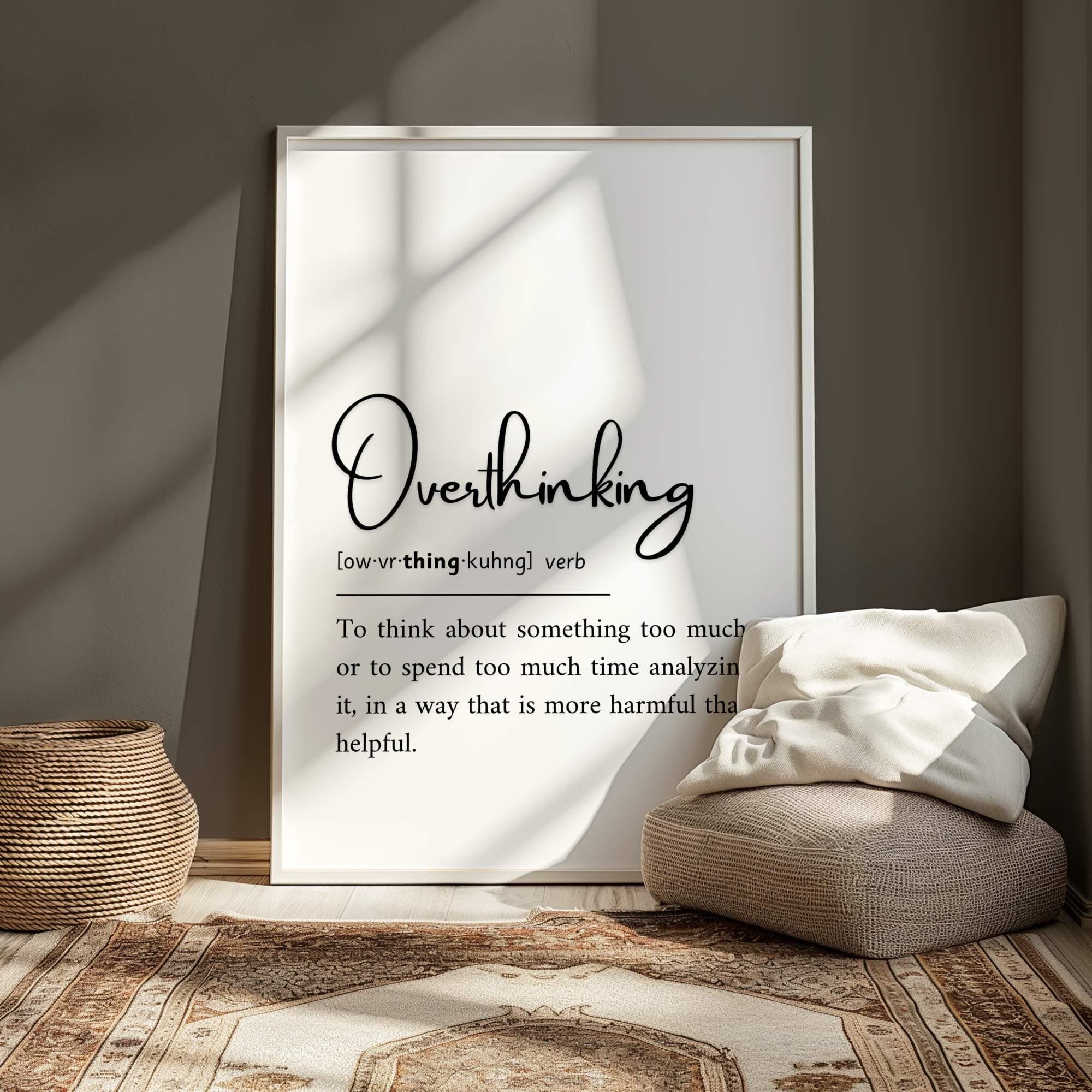 Overthinking Definition Poster, Trendy Digital Wall Art, Thoughtful ...
