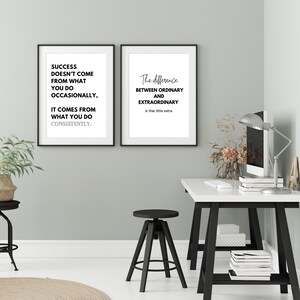 Modern Office Motivational Wall Art, Set of 9, Minimalist Quote Prints, Inspirational Work Quotes, Teamwork Quotes Bundle, Desk Decor Poster