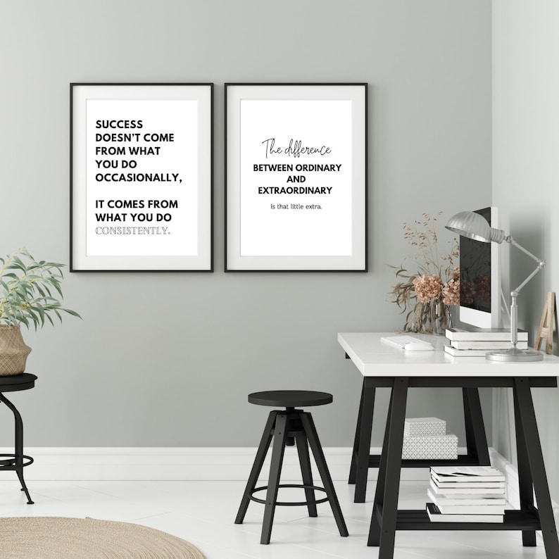 Modern Office Motivational Wall Art, Set of 9, Minimalist Quote Prints, Inspirational Work Quotes, Teamwork Quotes Bundle, Desk Decor Poster