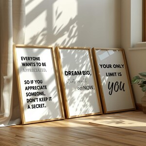 Modern Office Motivational Wall Art, Set of 9, Minimalist Quote Prints, Inspirational Work Quotes, Teamwork Quotes Bundle, Desk Decor Poster