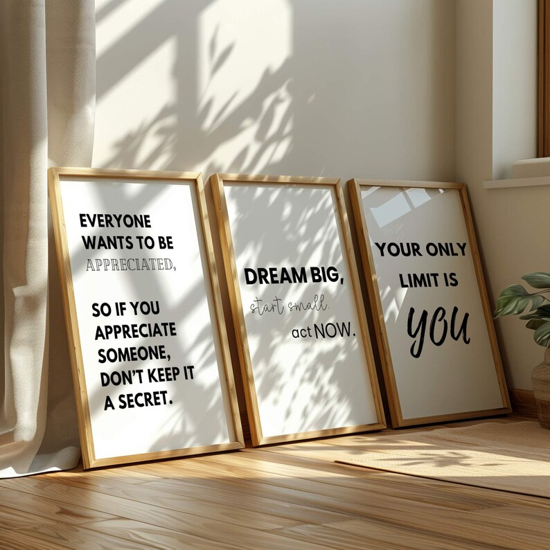 Modern Office Motivational Wall Art, Set of 9, Minimalist Quote Prints, Inspirational Work Quotes, Teamwork Quotes Bundle, Desk Decor Poster