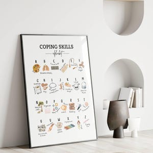 Coping Skills Alphabet Poster, ABC Coping Tools for Kids, Grounding ...