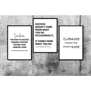 Modern Office Motivational Wall Art, Set of 9, Minimalist Quote Prints, Inspirational Work Quotes, Teamwork Quotes Bundle, Desk Decor Poster