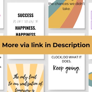 Retro Quote Wall Print, Set of 6, Motivation Quotes, Dorm Room Decor, Typography Poster 70s, Vintage Trendy Wall Art, Retro Colorful Prints