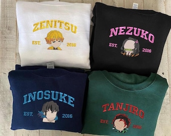 Anime Embroidered Sweatshirt, Embroidered Anime Shirt, Anime Shirt, Embroidered Shirt, Embroidered Hoodie, Anime Tee