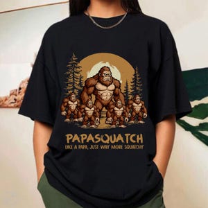 Personalized Grandpasquatch Shirt, Custom Kid Name Dadsquatch Like A Dad Just Way More Squatchy Shirt, Bigfoot Shirt, Gift for Dad, Grandpa