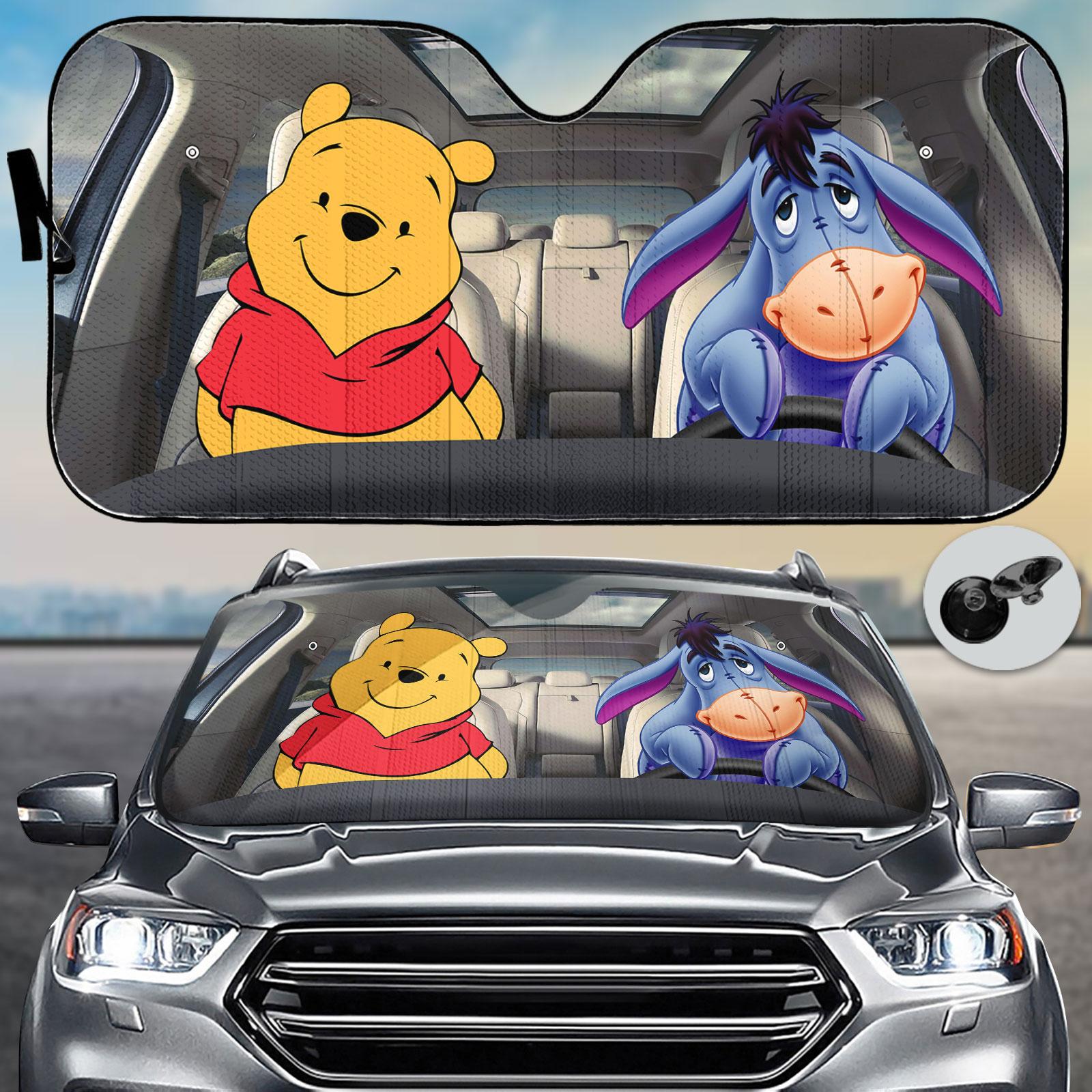 Discover Pooh And Eeyore Car Sunshade, Winnie The Pooh Sunshade, Pooh Bear Car Shade, Eeyore Auto Sunshade, Car Windshield Cover