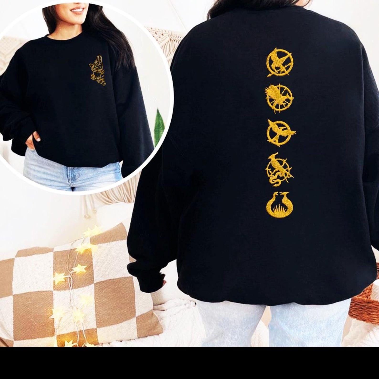 Embroidery May The Odds Be Ever In Your Favor Embroidered shirt, The Hunger Games Shirt, Mellark Everdeen Apothecary Odair Fisheries