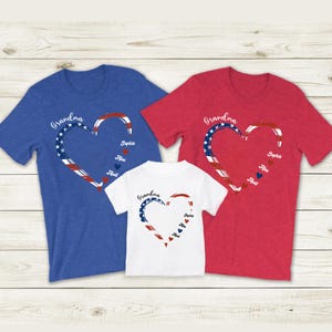 Custom Grandpa with Kids Names Shirt, 4th of July Shirt, Independence Day, America Shirt, Funny USA, Patriotic Shirt, Patriotic Gift,Freedom