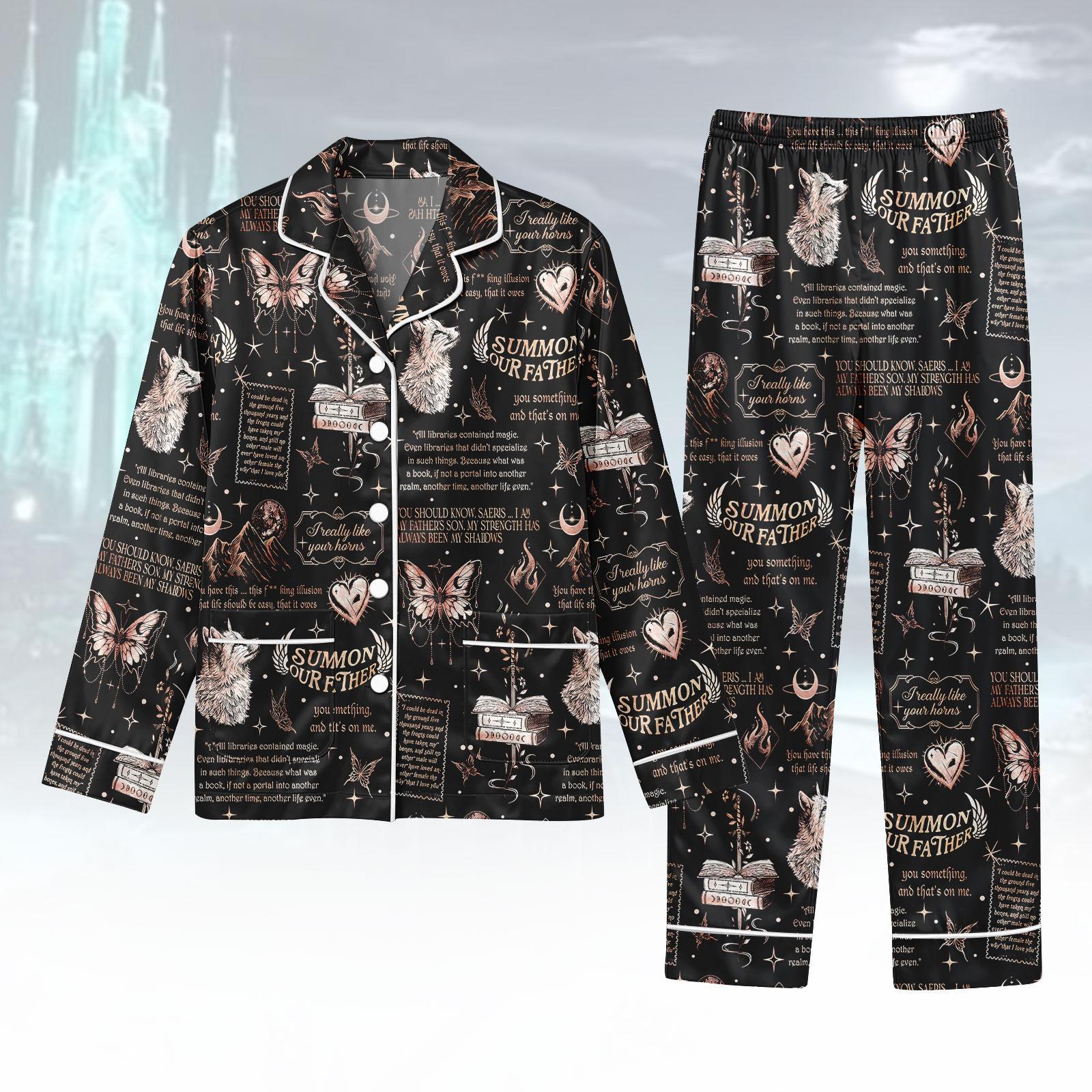 Discover Gothic Pajamas Set, Occult Long Sleeve Pajamas, Summon Pajamas Set, Women Pajamas, Gift for Her