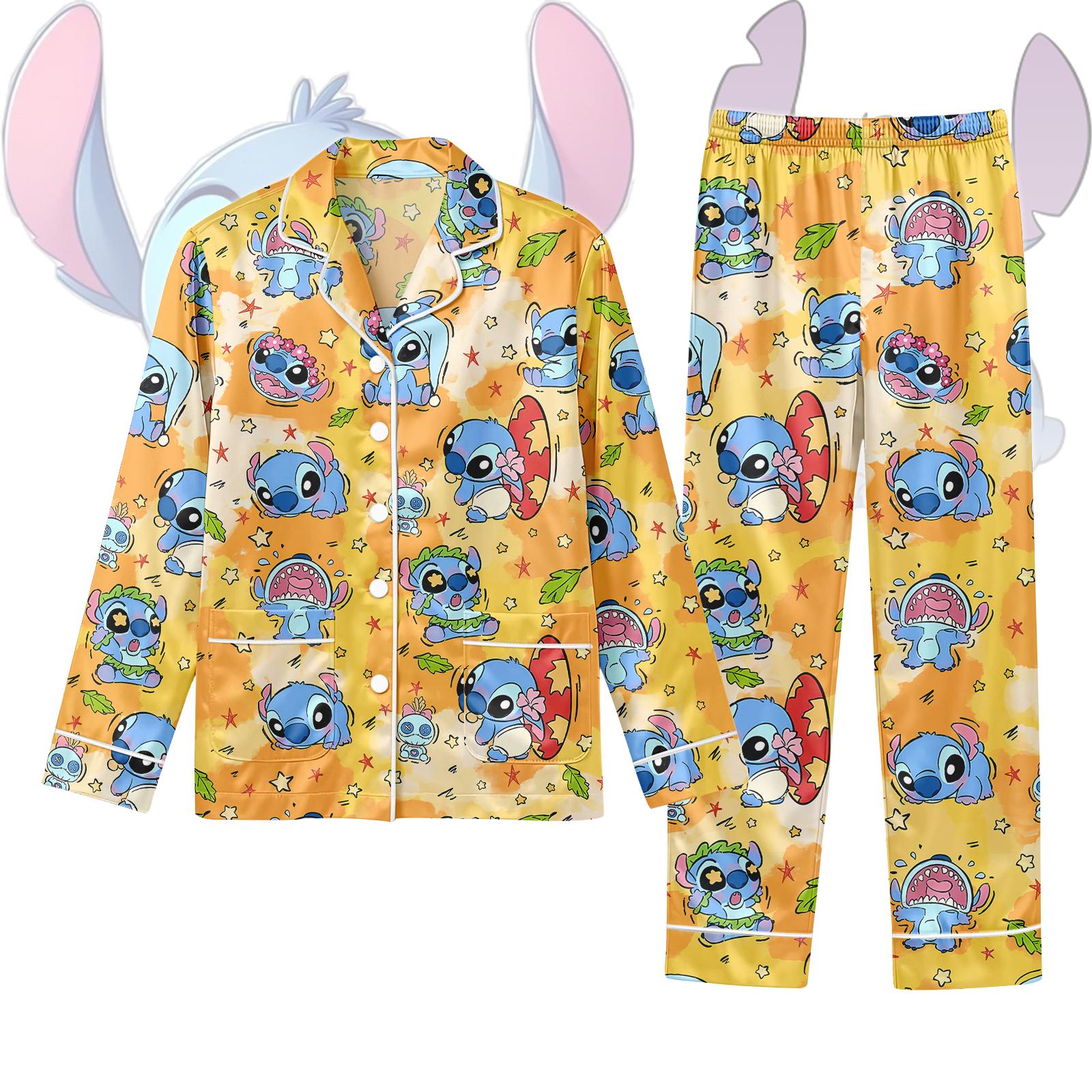 Discover Stitch Long PJs Set, Disney Stitch Long Pajamas, Stitch Lilo Pajamas, Disney Kids Sleepwear