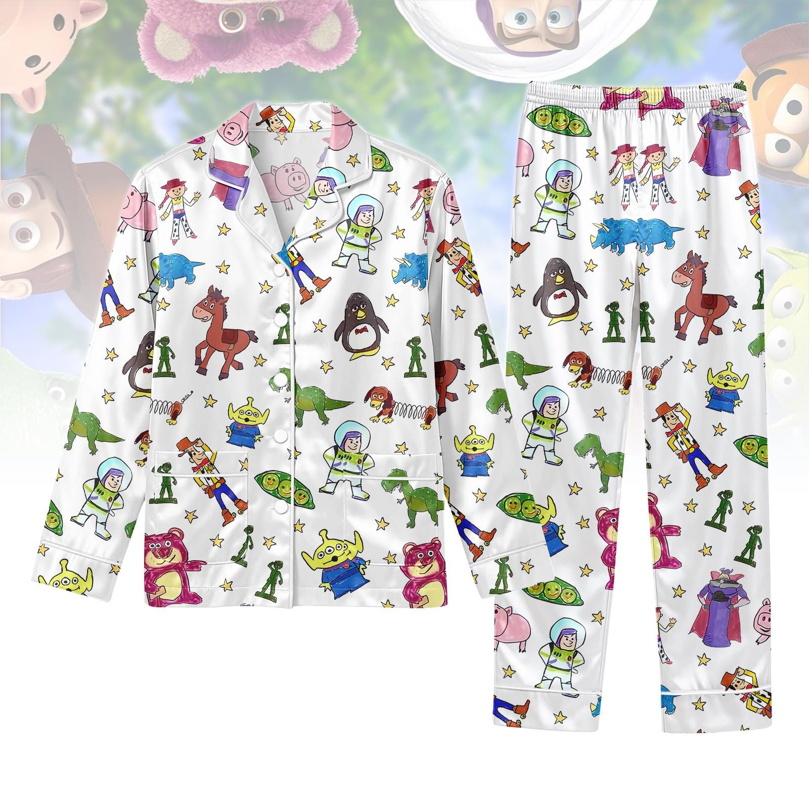 Discover Toy Story Friends Long PJs Set, Buzz Woody Long Sleeve Pajamas, Disney Pajama Set, Women Pajamas, Disney Trip Gift