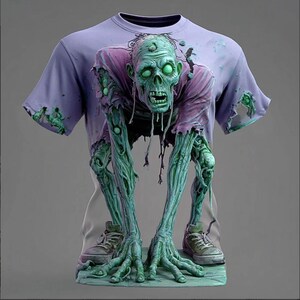 Camisa Hawaiana De Halloween Para Hombre - Estampado De Esqueleto Retro, Manga Corta, 95% Poliéster 5% Elastano