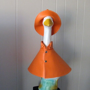 Goose Clothes - Orange Raincoat and Hat for 23 / 24 inch goose - by Lorraine
