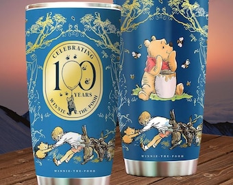 Bicchiere in acciaio Winnie the Pooh, bicchiere in acciaio inossidabile 100 anni, bicchiere Disney per lei, regalo per gli appassionati di cartoni animati