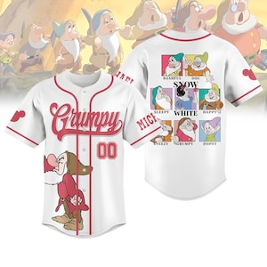 Disney Grumpy Dwarf Baseball Jersey, Disney Princess Baseball Shirt, Snow White And Seven Dwarfs Shirt, Disneyland Trip Shirt