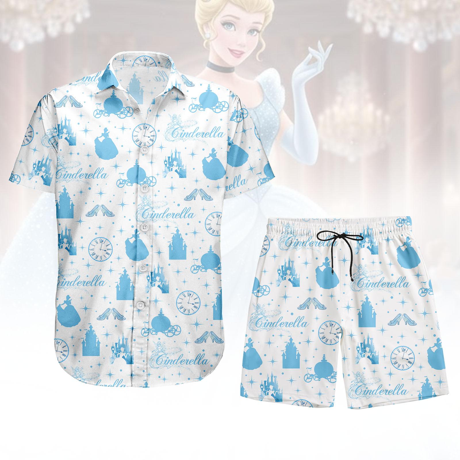 Discover Cinde Princess Button Shirt And Shorts Set, Disney Princess Shirt For Him, Disney Trip Outfit, Magical Kingdom Vacation Apparel