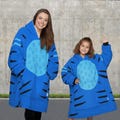 Kpop Inspired Tiger Blanket Hoodie, Kpop Tiger Cosplay Hoodie With Pocket, Blue Tiger Oversized Hoodie, Blue Tiger Hoodie product logo