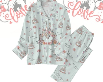 Happiest Place On Earth Pajamas Set, Mickey Pajamas For Women, Disneyworld Tee, Magic Kingdom Holiday Pajamas, Disneyland Trip Pajamas