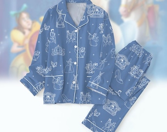 Cinderella Princess Pajamas Set, Disney Princess Pajamas, Meet Me At Midnight Pajamas For Her, Magic Kingdom Outfit, Disneyland Trip