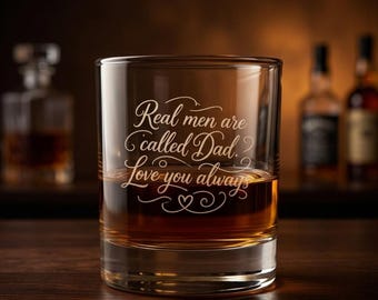 Dad Whiskey Glass, Engraved Rocks Glass, Gift For Dad, Fathers Day Gift, Personalized Barware Gift, First Fathers Day