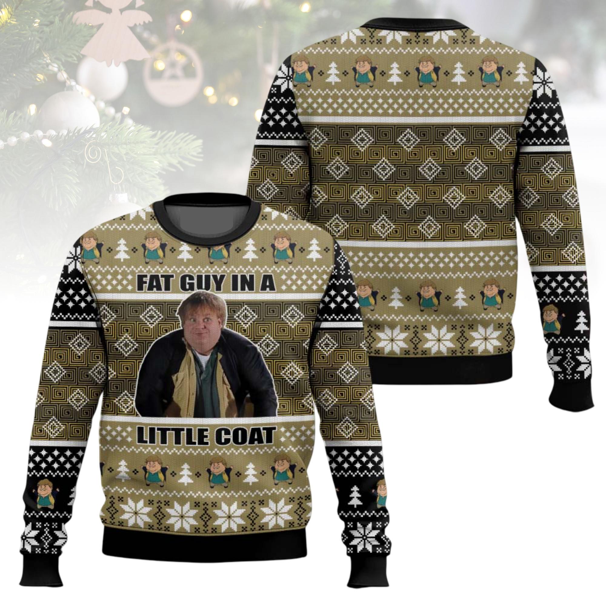 Discover Fat Guy in a Little Coat Ugly Christmas Sweater, Funny Movie Sweater, Tommy Boy Sweater