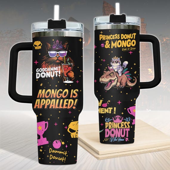 Princess Donut and Mongo 40oz Tumbler, Dungeon Crawler Carl