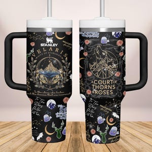 Vaso de acero Acotar, vaso Thrones And Roses de 40 oz, vaso Velaris City Of Starlight, vaso Bookish para mujer, taza Sarah J Maas